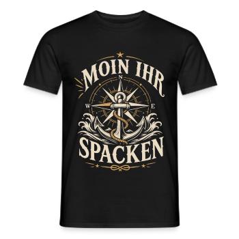 Moin ihr Spacken Bootsfahrer - Männer T-Shirt - Schwarz - Vorne - AI Model Male 178 light (178cm)