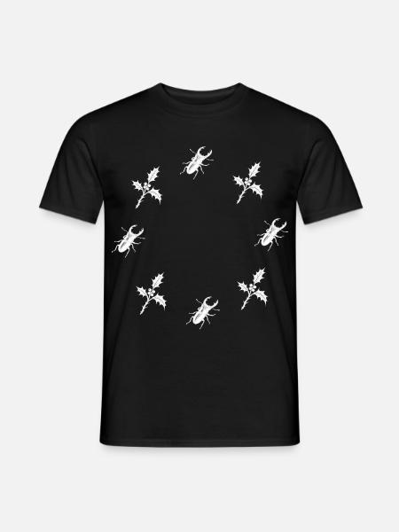 Hirschkäfer & Stechpalme - Botanik - Männer T-Shirt - Schwarz
