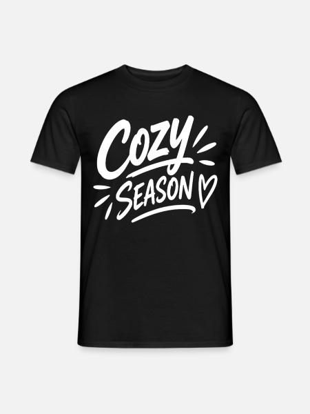 COZY SEASON - Männer T-Shirt - Schwarz