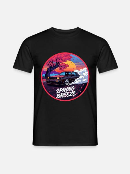 Spring Breeze Kirsch-Performance - Männer T-Shirt - Schwarz