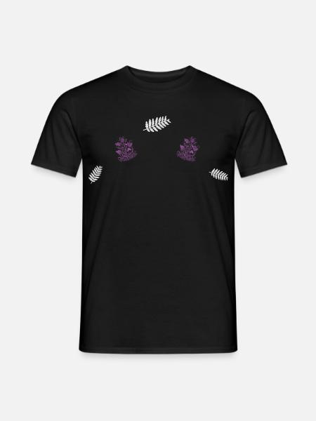 Farn & Beerenzweig - Dark Botanical - Männer T-Shirt - Schwarz