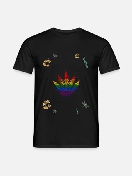 Farn & Holunderbeeren - Dark Botanical LGBTQ - Männer T-Shirt - Schwarz
