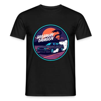 Highway Dragon Tokyo Leistung - Männer T-Shirt - Schwarz - Vorne - AI Model Male 178 light (178cm)