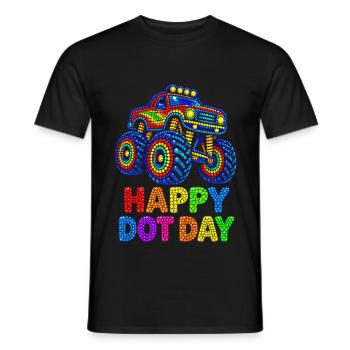 Happy Dot Day Monster Truck - Männer T-Shirt - Schwarz - Vorne - AI Model Male 178 light (178cm)