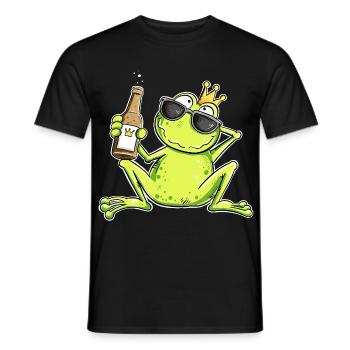 Lustiger Frosch Junggeselle | Single Geschenk - Männer T-Shirt - Schwarz - Vorne - AI Model Male 178 light (178cm)