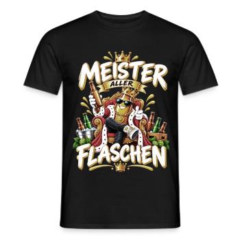 Meister aller Flaschen - Männer T-Shirt - Schwarz - Vorne - AI Model Male 178 light (178cm)