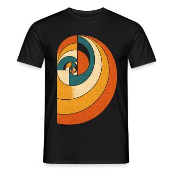 Fibonacci Spirale – Retro Mathematik Geometrie - Männer T-Shirt - Schwarz - Vorne - AI Model Male 178 light (178cm)