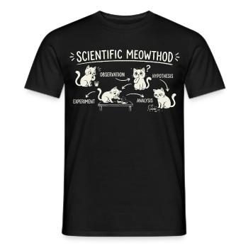 Wissenschaftliche Katzenmethode - Männer T-Shirt - Schwarz - Vorne - AI Model Male 178 light (178cm)