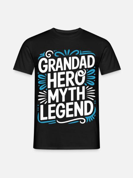Großvater-Helden-Mythos-Legende - Männer T-Shirt - Schwarz