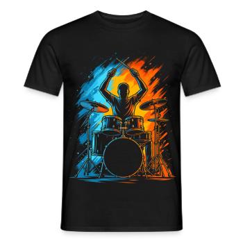 Schlagzeuger Drummer Herren Kinder Schlagzeug - Männer T-Shirt - Schwarz - Vorne - AI Model Male 178 light (178cm)