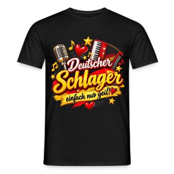Deutscher Schlager: Einfach Geil - Männer T-Shirt - Schwarz - Vorne - AI Model Male 178 light (178cm)