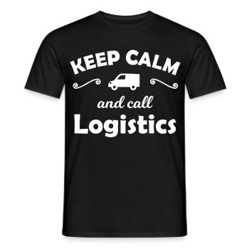 Keep Calm Logistik Spruch - Männer T-Shirt - Schwarz - Vorne - AI Model Male 178 light (178cm)