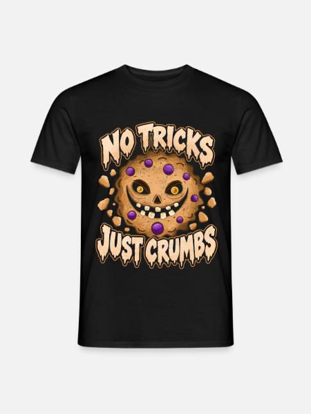 Halloween-Keks – Keine Tricks, nur Krümel - Männer T-Shirt - Schwarz