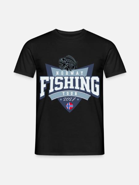 Norwegen Angeltour 2027 - Männer T-Shirt - Schwarz