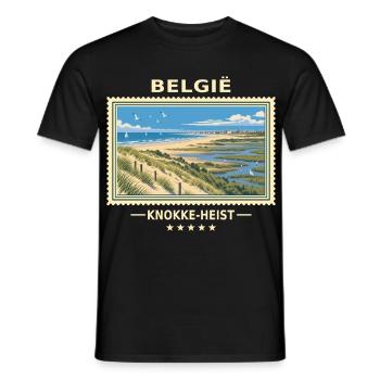 Belgien Knokke-Heist Vintage Reisemarke - Männer T-Shirt - Schwarz - Vorne - AI Model Male 178 light (178cm)