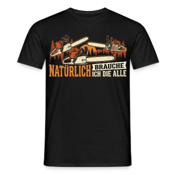 Kettensägen-Ästhetik im Wald - Männer T-Shirt - Schwarz - Vorne - AI Model Male 178 light (178cm)