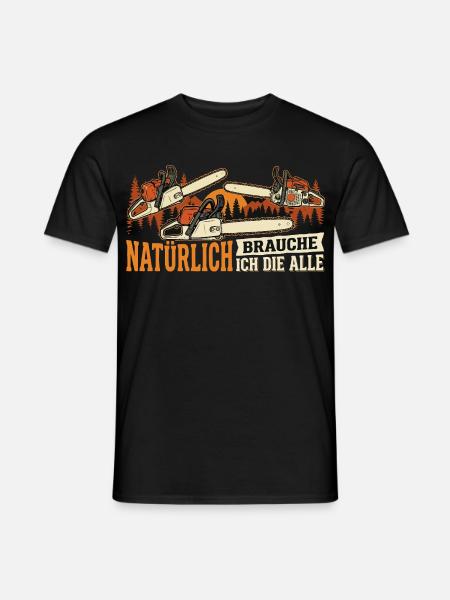 Kettensägen-Ästhetik im Wald - Männer T-Shirt - Schwarz