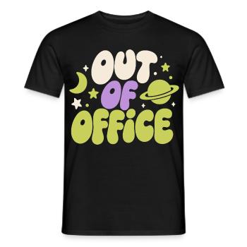 Out of Office – Weltraum-Spruch - Männer T-Shirt - Schwarz - Vorne - AI Model Male 178 light (178cm)
