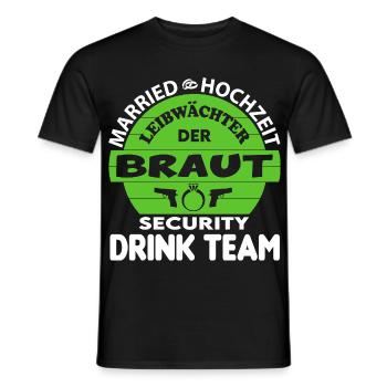Junggesellenabschied Security Leibwächter Braut - Männer T-Shirt - Schwarz - Vorne - AI Model Male 178 light (178cm)