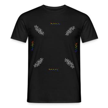 Dornenzweig & Blumenranke - Dark Botanical LGBTQ - Männer T-Shirt - Schwarz - Vorne - AI Model Male 178 light (178cm)