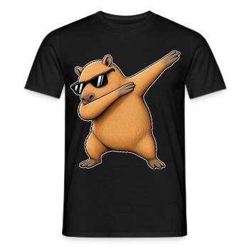 Dabbing Capybara mit Sonnenbrille - Männer T-Shirt - Schwarz - Vorne - AI Model Male 178 light (178cm)