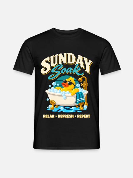 Sunday Soak Badeente – Relax Refresh Repeat - Männer T-Shirt - Schwarz
