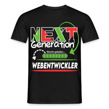 Webentwickler  Next Generation Beruf Arbeit Mann  - Männer T-Shirt - Schwarz - Vorne - AI Model Male 178 light (178cm)