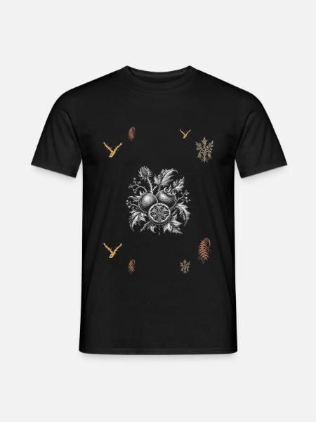 Frucht & Dornenzweig - Botanische Kunst - Männer T-Shirt - Schwarz