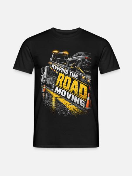 Abschleppfahrer Keeping The Road Moving - Männer T-Shirt - Schwarz