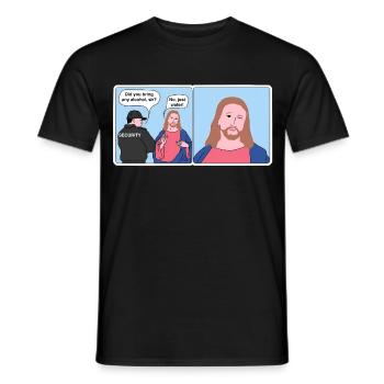 Jesus „Nur Wasser“ Meme - Männer T-Shirt - Schwarz - Vorne - AI Model Male 178 light (178cm)