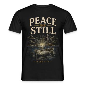 Frieden sei still, Boot - Männer T-Shirt - Schwarz - Vorne - AI Model Male 178 light (178cm)
