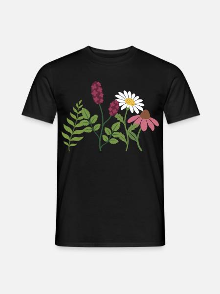 Blumenstrauß · Farn · Blumen · Blattwerk - Männer T-Shirt - Schwarz