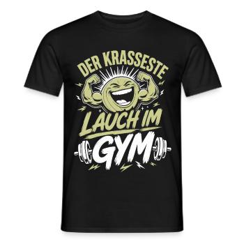 Der krasseste Lauch im Gym - Männer T-Shirt - Schwarz - Vorne - AI Model Male 178 light (178cm)