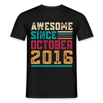 Großartig seit Oktober 2016, 10-jährigem Jubiläum - Männer T-Shirt - Schwarz - Vorne - AI Model Male 178 light (178cm)