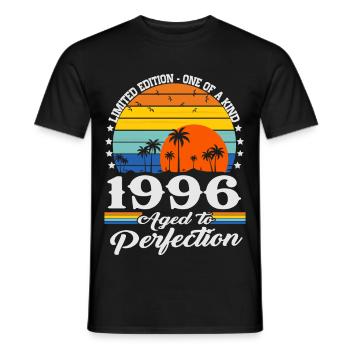 Vintage 1996 Jahrgang Geburtstag Geschenk Retro - Männer T-Shirt - Schwarz - Vorne - AI Model Male 178 light (178cm)