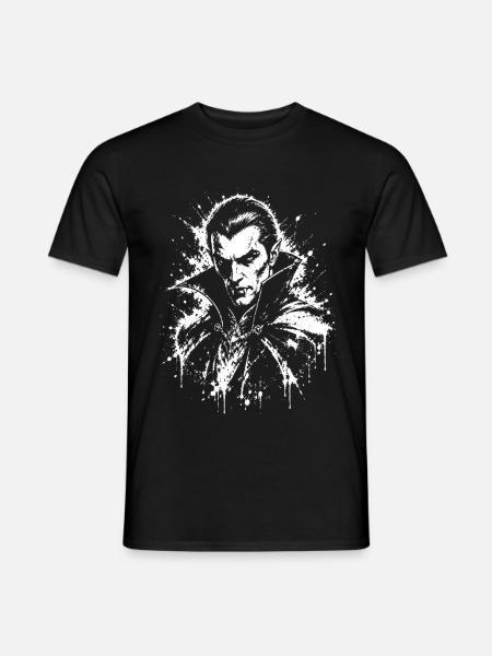 Vampir Porträt Halloween - Männer T-Shirt - Schwarz