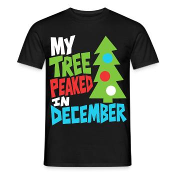 Weihnachtsbaum hatte im Dezember Hochsaison - Männer T-Shirt - Schwarz - Vorne - AI Model Male 178 light (178cm)