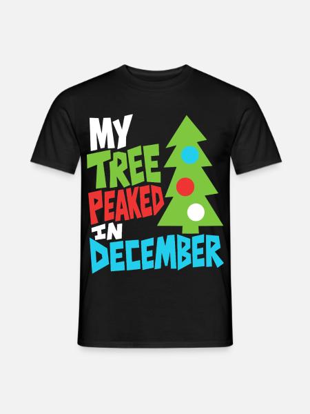Weihnachtsbaum hatte im Dezember Hochsaison - Männer T-Shirt - Schwarz