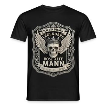 Ich bin dieser legendärer böse alte Mann Spruch - Männer T-Shirt - Schwarz - Vorne - AI Model Male 178 light (178cm)