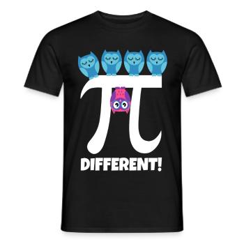 Pi Different Süße Eule Be Different Mathe Lehrer - Männer T-Shirt - Schwarz - Vorne - AI Model Male 178 light (178cm)