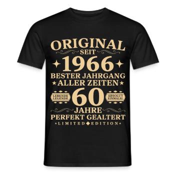 60 Jahre alt Geburtstag 1966 Jahrgang Geschenkidee - Männer T-Shirt - Schwarz - Vorne - AI Model Male 178 light (178cm)
