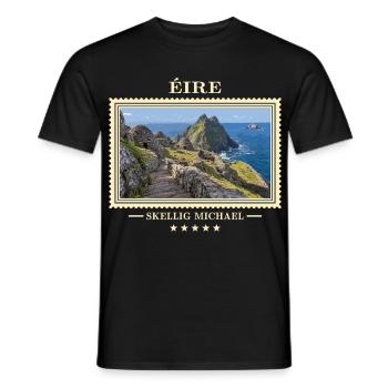 Irland Skellig Michael Vintage Reisemarke - Männer T-Shirt - Schwarz - Vorne - AI Model Male 178 light (178cm)