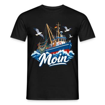 Fischkutter Nordsee Moin  Kutter - Männer T-Shirt - Schwarz - Vorne - AI Model Male 178 light (178cm)