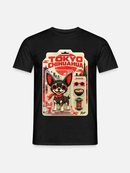 Tokyo Chihuahua Retro-Skyline - Männer T-Shirt - Schwarz