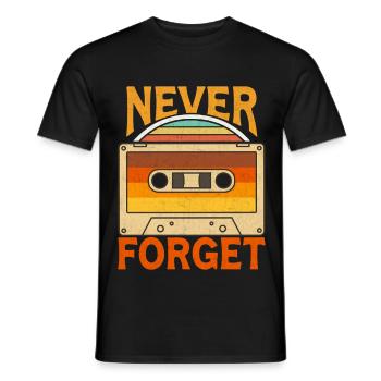 Vergiss nie die Vintage Retro Audiokassette - Männer T-Shirt - Schwarz - Vorne - AI Model Male 178 light (178cm)