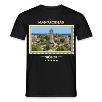 Ungarn Siófok Vintage Reisemarke - Männer T-Shirt - Schwarz - Vorne - AI Model Male 178 light (178cm)