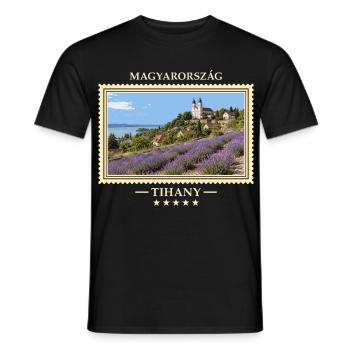 Ungarn Tihany Vintage Reisemarke - Männer T-Shirt - Schwarz - Vorne - AI Model Male 178 light (178cm)