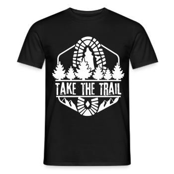 Take the Trail Waldpfad Silhouette - Männer T-Shirt - Schwarz - Vorne - AI Model Male 178 light (178cm)