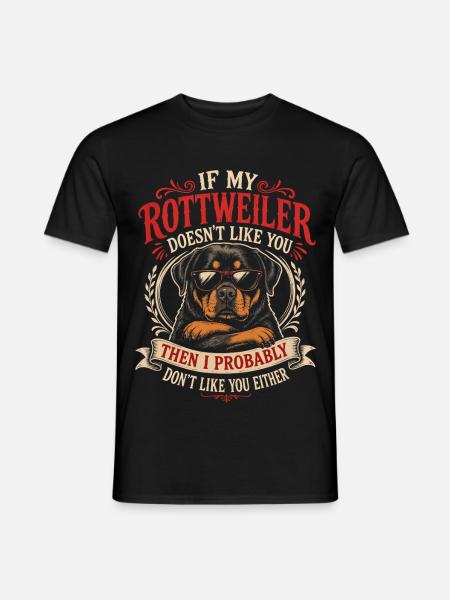 Rottweiler Hundepapa Spruch - Männer T-Shirt - Schwarz