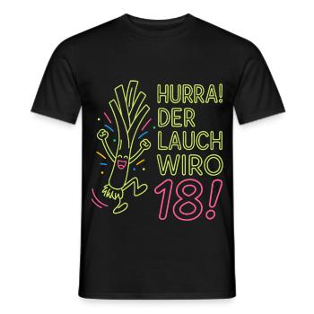 Hurra der Lauch wird 18 Jahre - Männer T-Shirt - Schwarz - Vorne - AI Model Male 178 light (178cm)